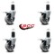 Service Caster 4'' Semi Steel Swivel 1-5/8'' Expanding Stem Caster Set Total Lock Brake, 4PK SCC-EXTTL20S414-SSS-158-4 - alternate 2